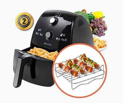 Features and Overview of Secura 1500 Watt Extra Large Capacity 4-Liter Electric Hot Air Fryer